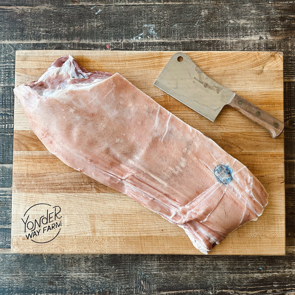 NEW PRODUCT!! Pastured Pork: Belly On Ribs (SKIN ON)